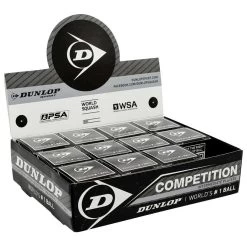 Dunlop Competition Single Grey Dot Squash Balls Box