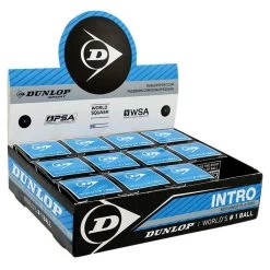 Dunlop Intro Single Blue Dot Squash Balls Box